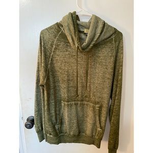 Army Green Cowl Neck Hoodie